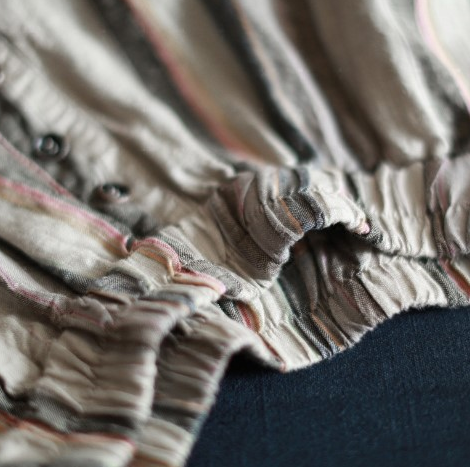 Harem Linen Pants with Artistic Stripes, Vintage Cotton