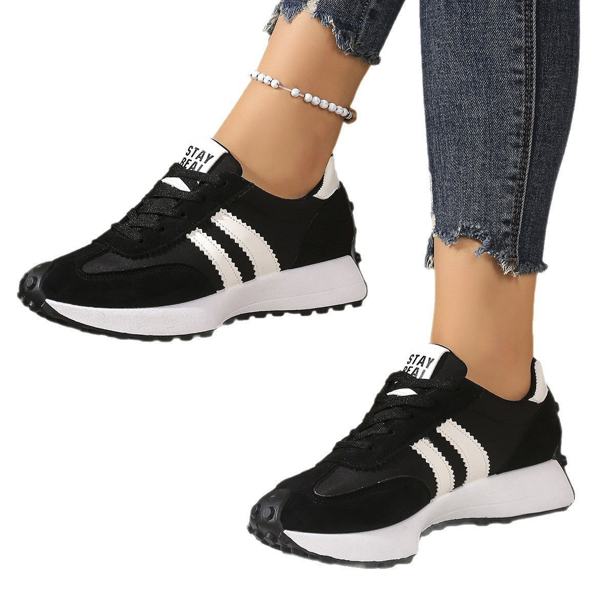 Chaussures Femme à Grosse Semelle Baskets Chunky Décontractées pour Étudiantes Chaussures Athlétiques pour Femmes