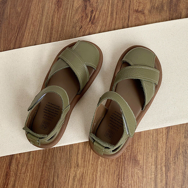 Sandales plates fermées pour femme, chaussures décontractées
