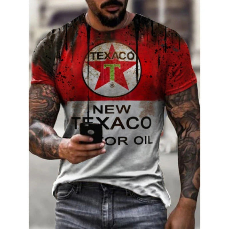 T-shirt imprimé décontracté ample pour homme d'été