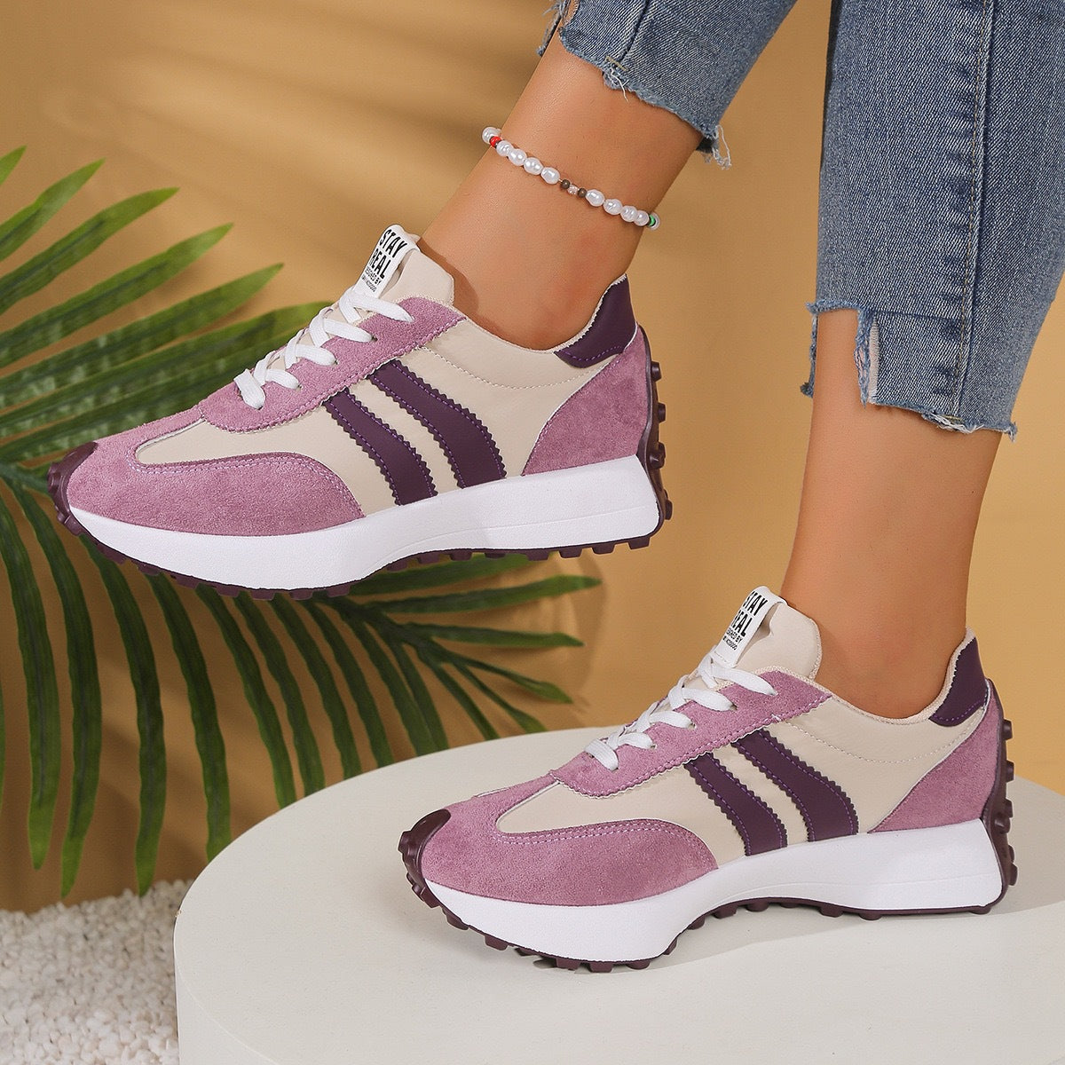 Chaussures Femme à Grosse Semelle Baskets Chunky Décontractées pour Étudiantes Chaussures Athlétiques pour Femmes