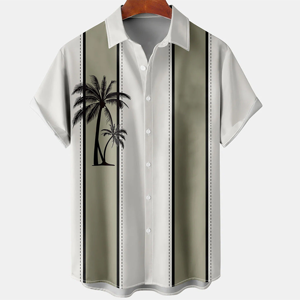 Chemise hawaïenne 3D imprimée pour homme avec cocotiers