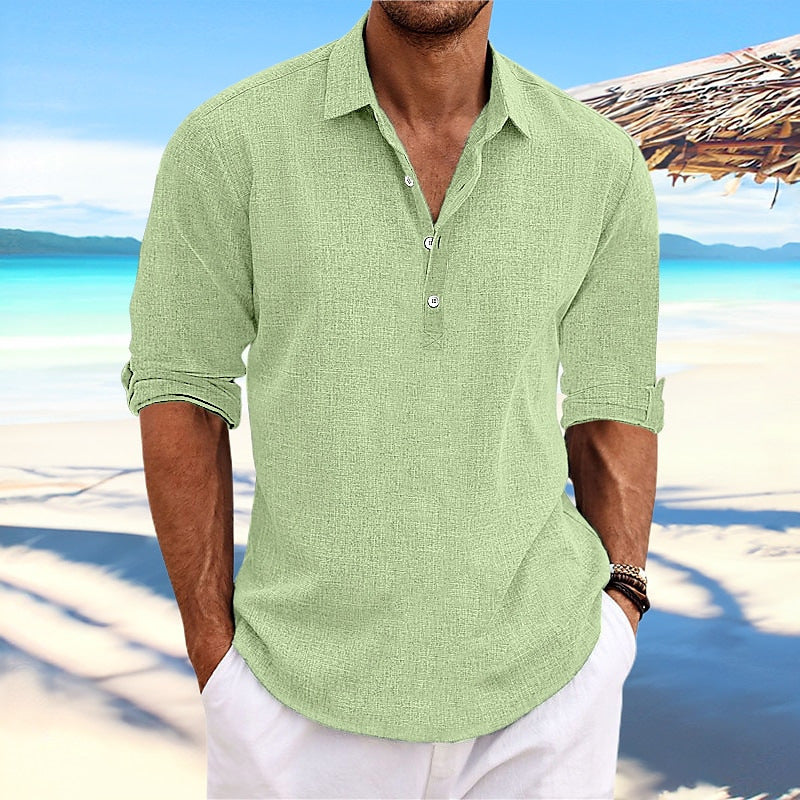 Haut décontracté à manches longues Henley pour garçons, à la mode et confortable pour la maison