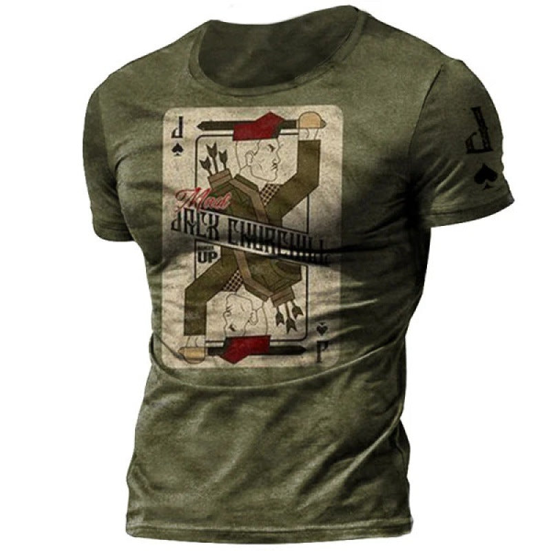 T-shirt imprimé décontracté ample pour homme d'été