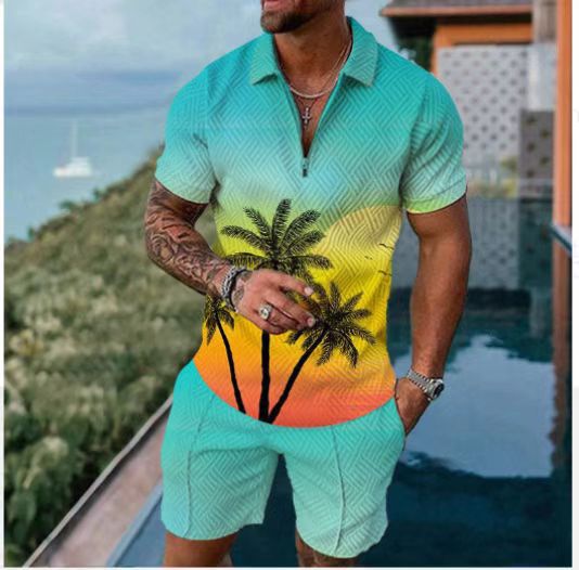 Ensemble de polo de sport d'été à manches courtes pour homme (2 pièces)