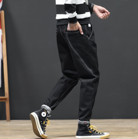 Men's Solid Color Loose Harem Skateboard Pants