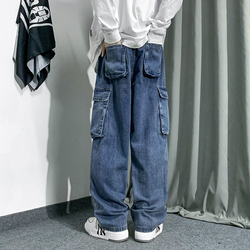 Jean large multipoche ample tendance pour homme