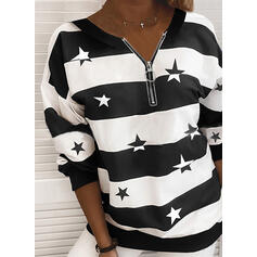 Casual Long Sleeve Zipper Round Neck Sweatshirt