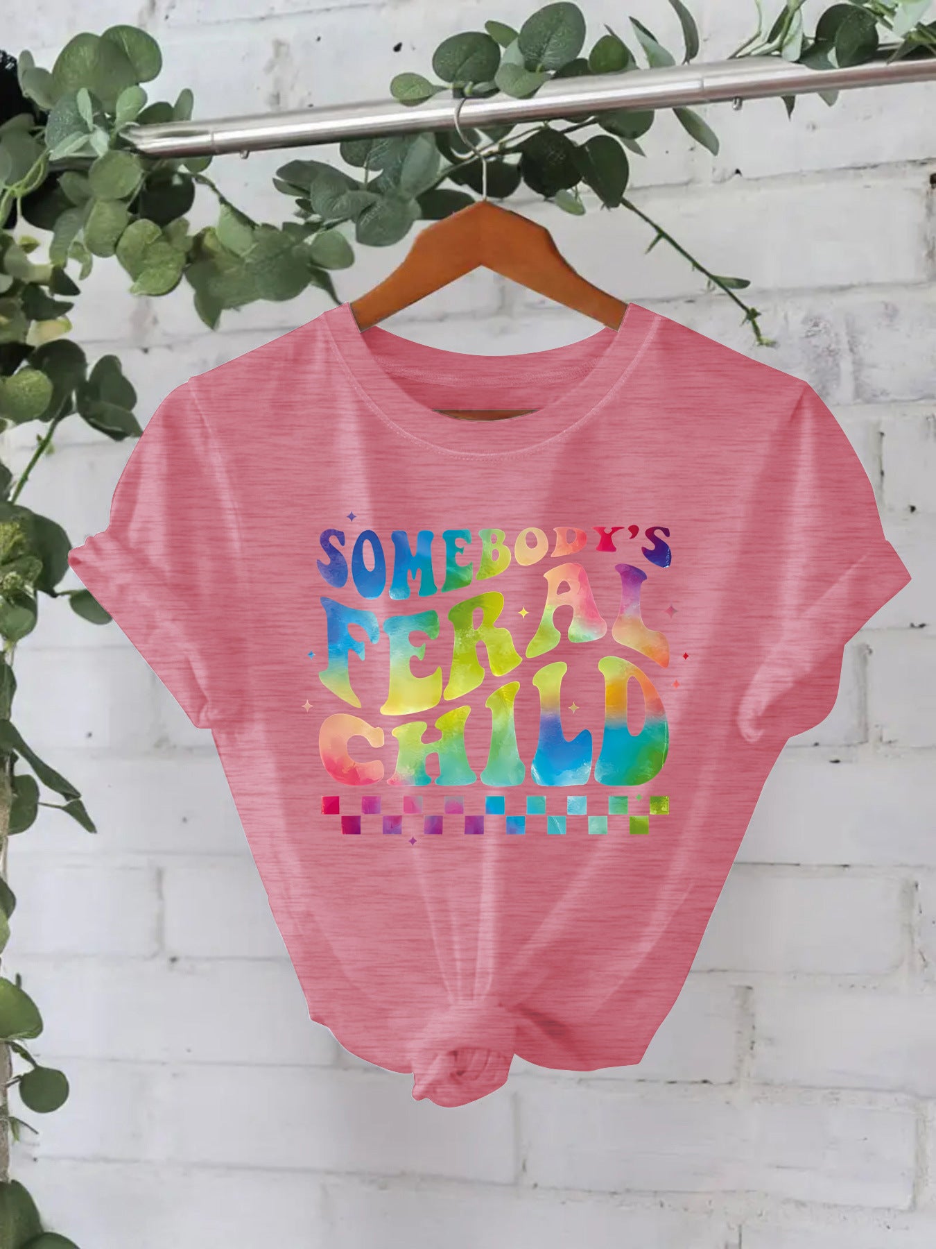 Imprimé slogan mignon pour jeune fille