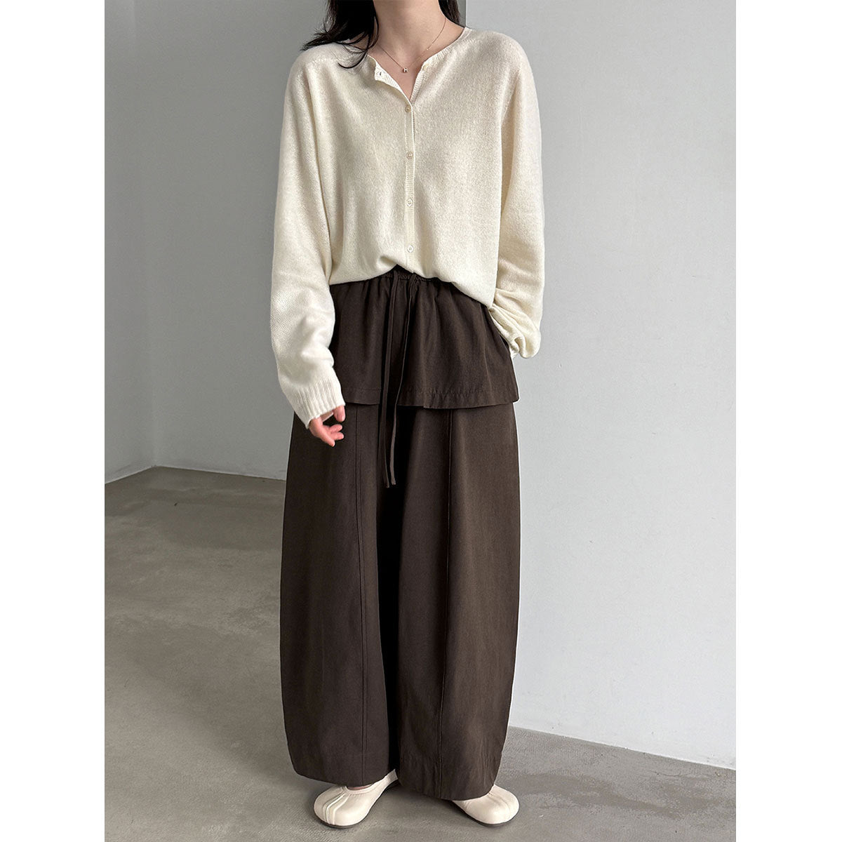 Sense Faux Two-Piece Skirt Pants Women's Autumn Loose Slimming Hip-Hiding Wide-Leg Pants