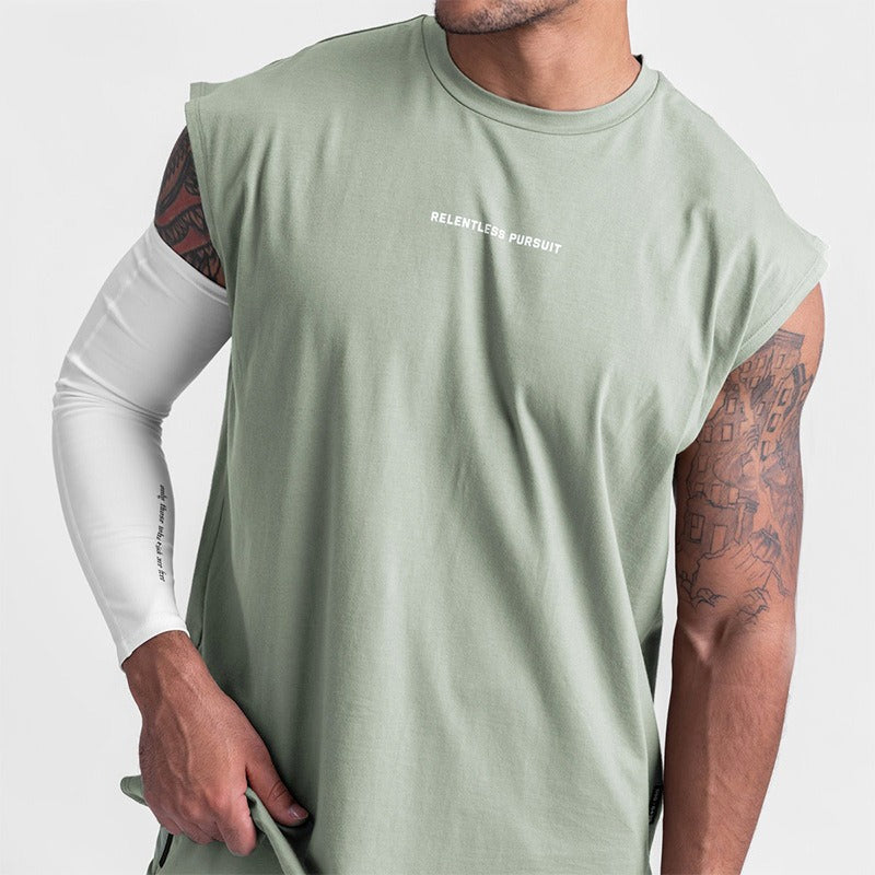 Débardeur homme été imprimé tendance américaine ample grande taille à séchage rapide sans manches T-shirt camisole