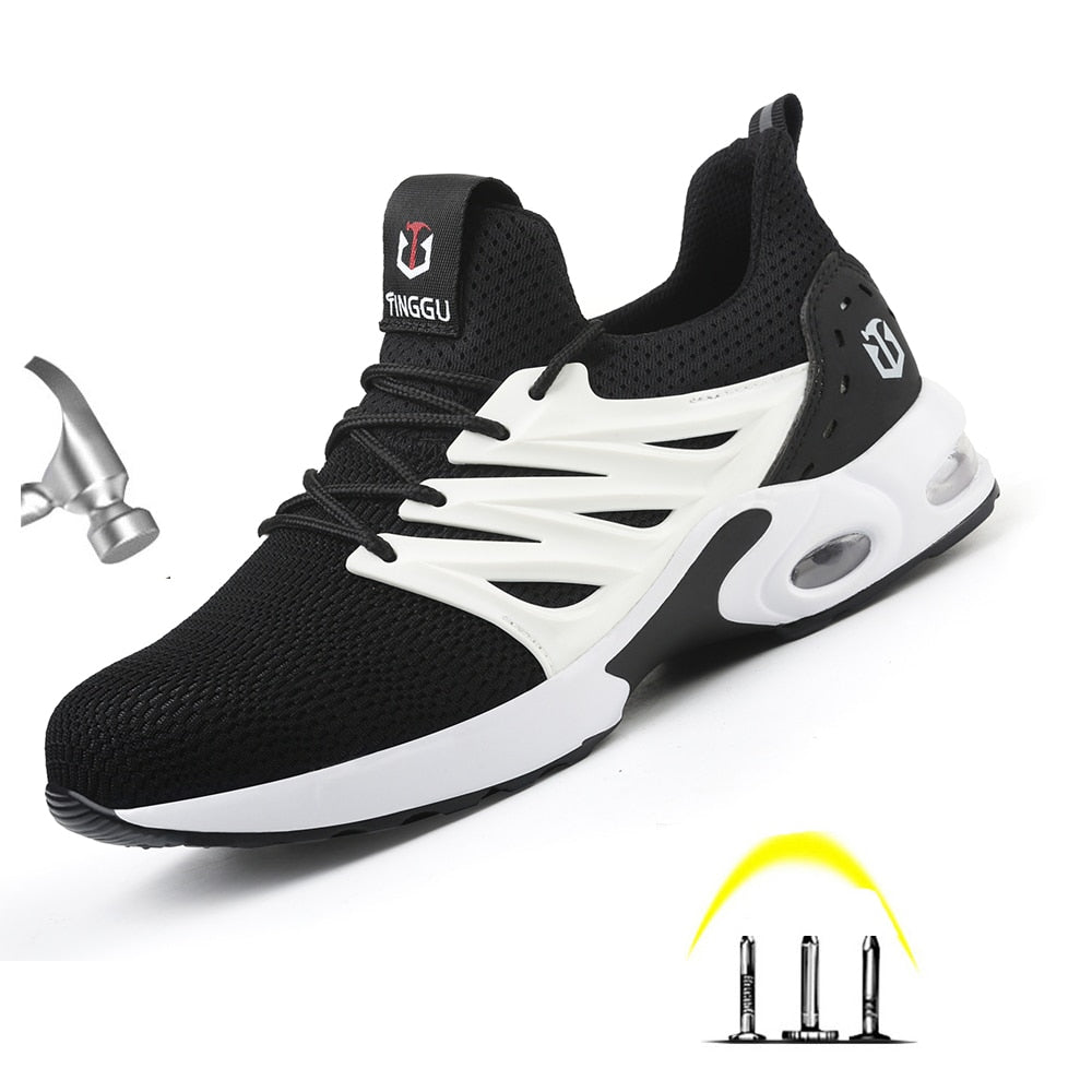 Men's Breathable Flyknit Sports Safety Shoes