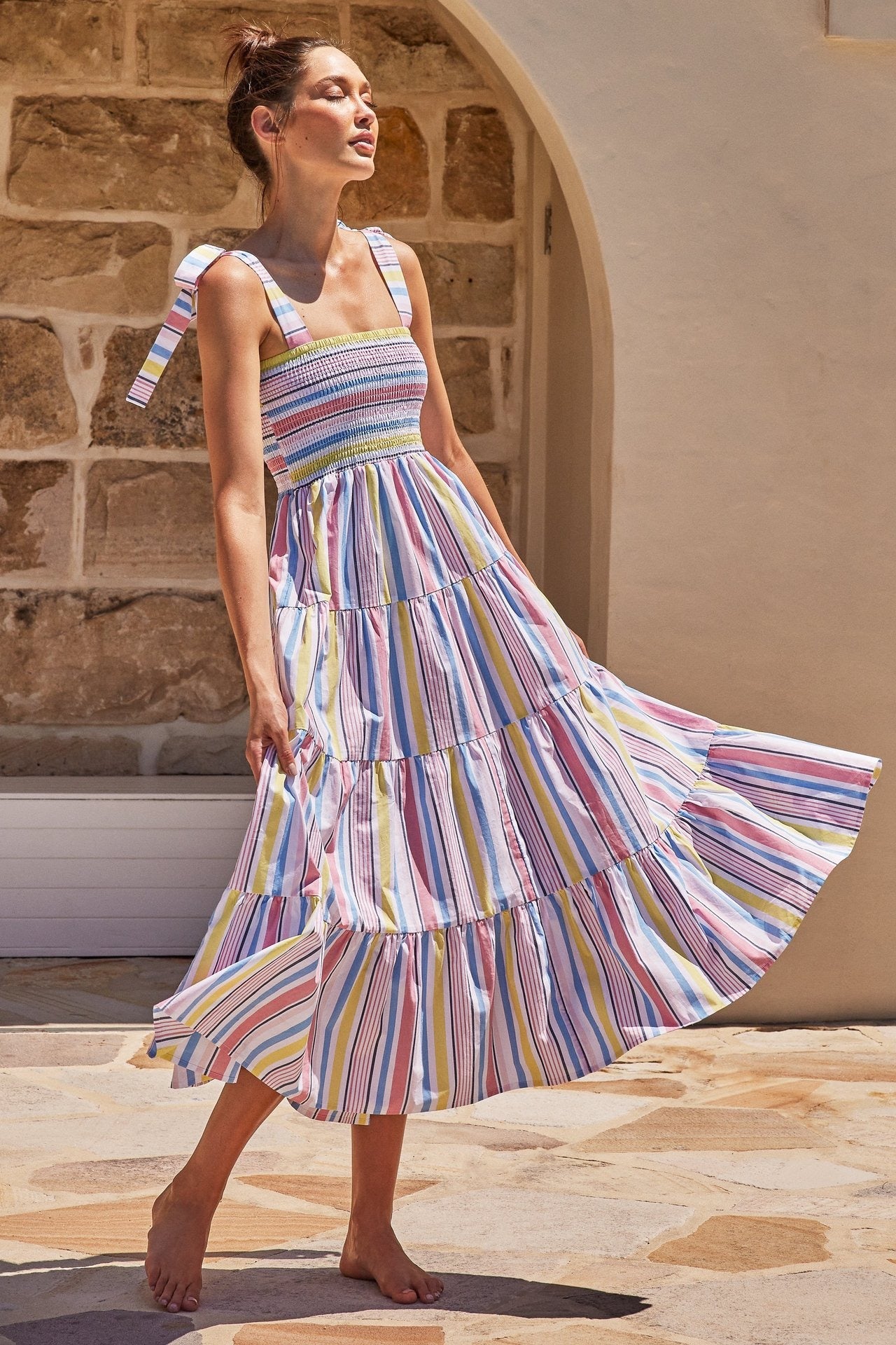 Robe salopette européenne et américaine, vêtements pour femmes, nouvelle robe décontractée printemps et été, jupe taille haute imprimée