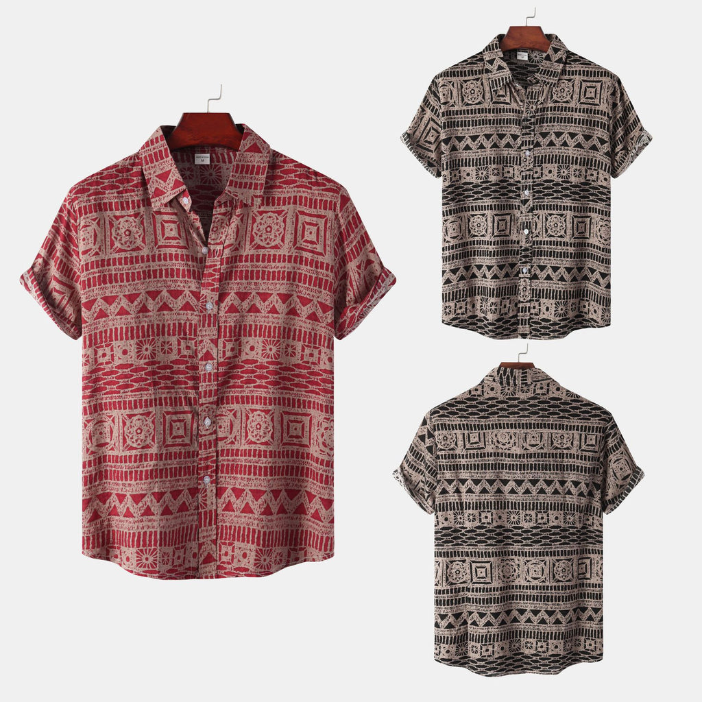 Men's Floral Short-Sleeved Shirt - Summer Collection
