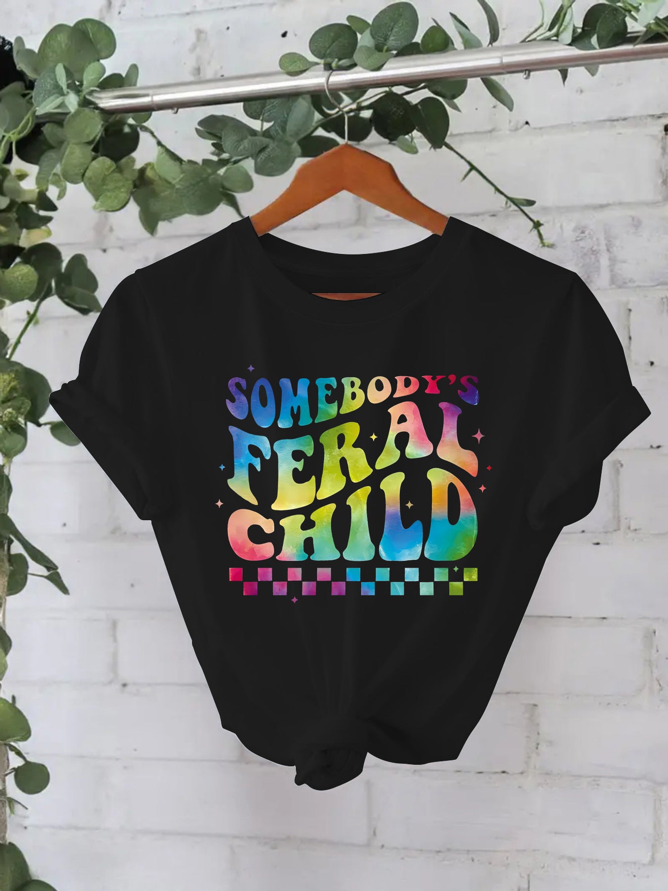 Imprimé slogan mignon pour jeune fille