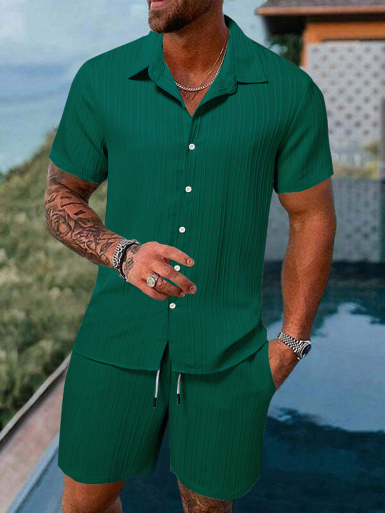 Ensemble chemise et short décontractés d'été pour homme