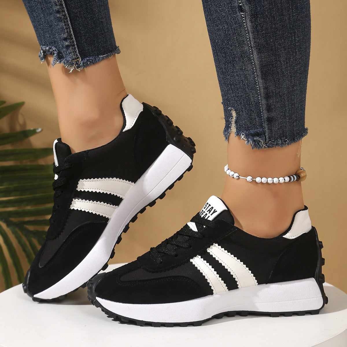 Chaussures Femme à Grosse Semelle Baskets Chunky Décontractées pour Étudiantes Chaussures Athlétiques pour Femmes