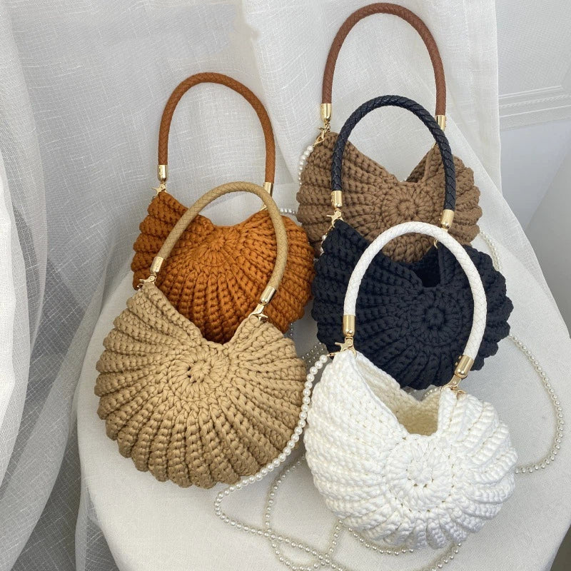Sac coquillage en crochet fait main amusant, sac à bandoulière pour femmes, sac en crochet