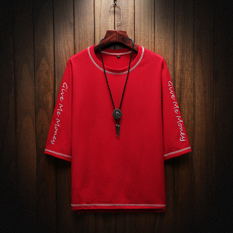 Men's Summer Half Sleeve T-Shirt with Embroidery