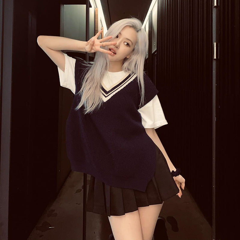 "Autumn V-Neck Vest Inspired by Park Chae-young"