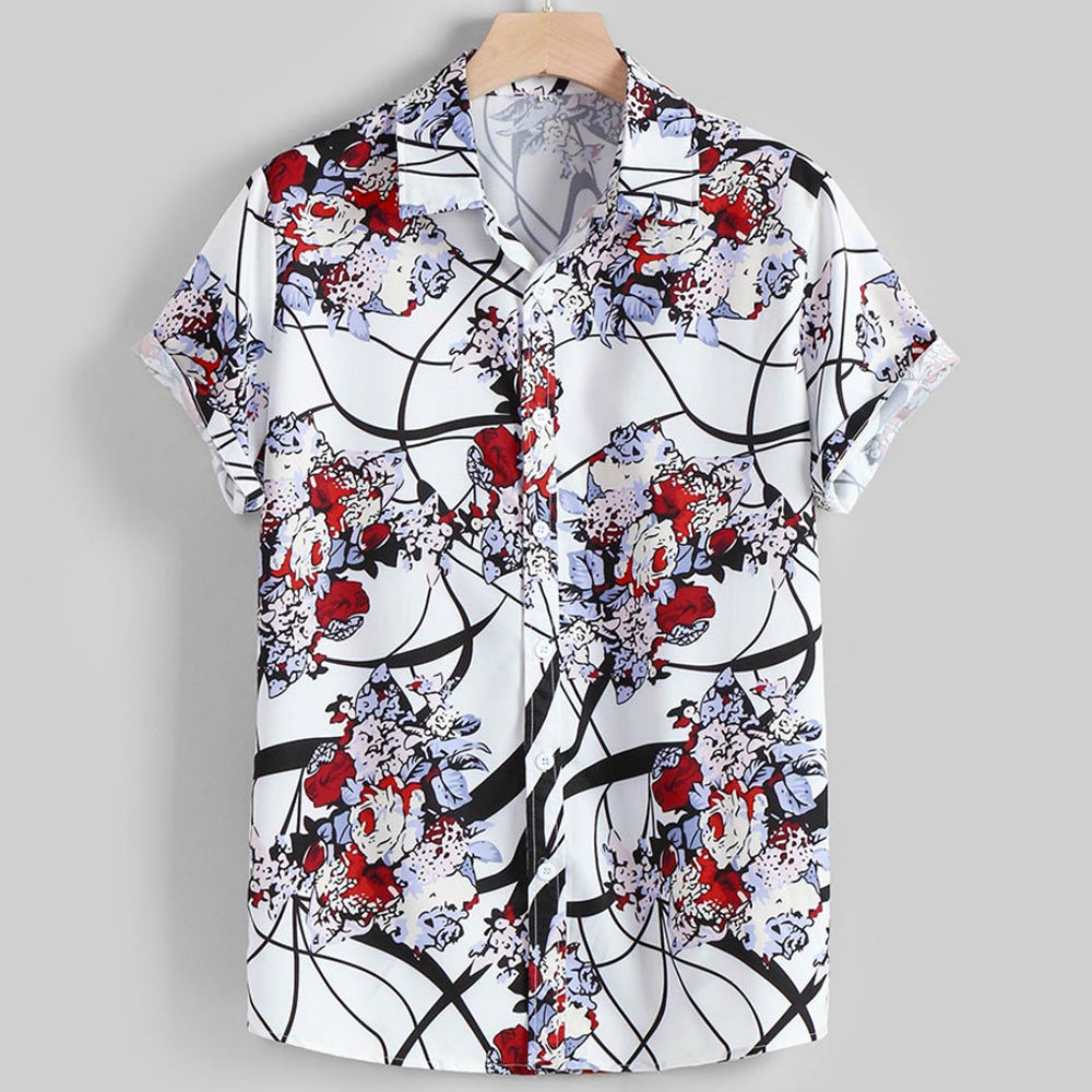 Chemise hawaïenne 3D imprimée pour homme avec cocotiers