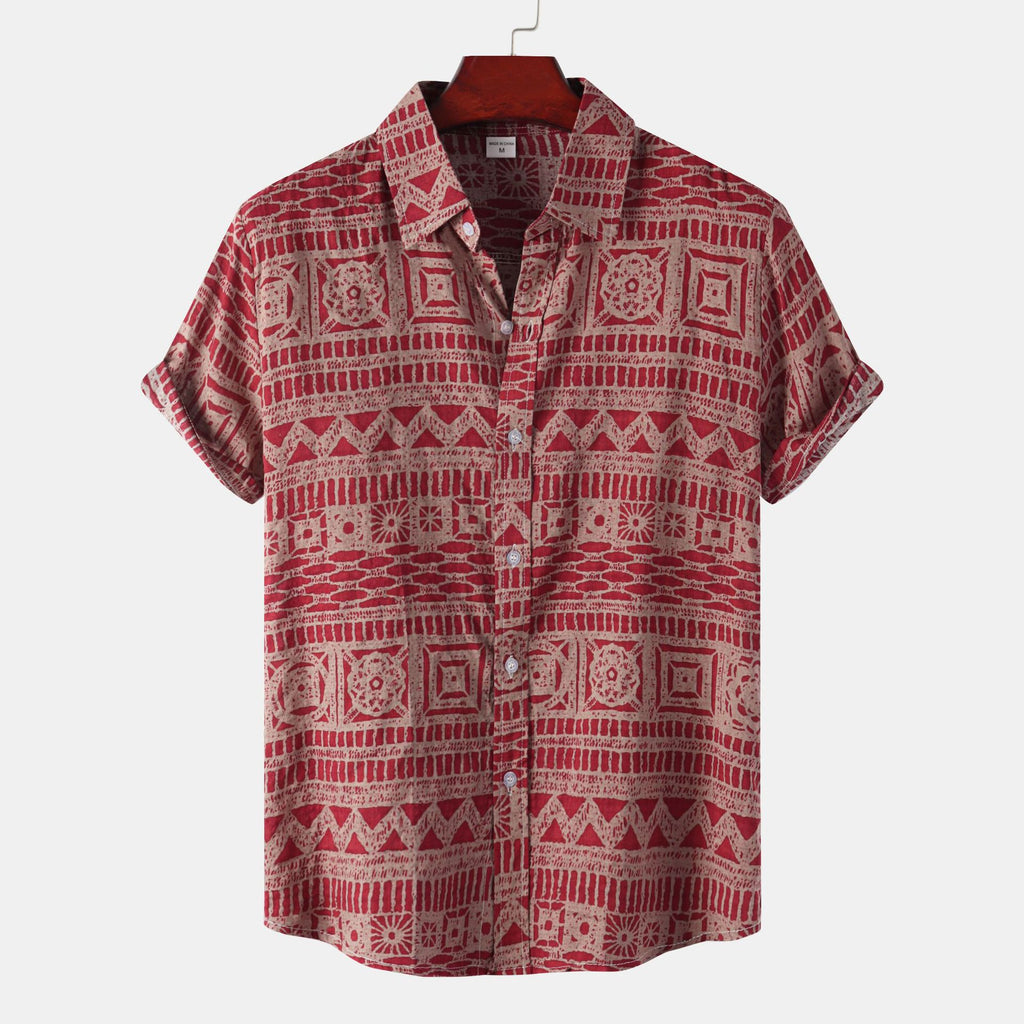Men's Floral Short-Sleeved Shirt - Summer Collection