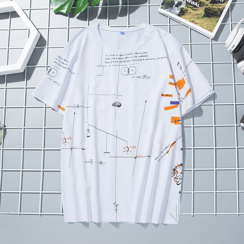 T-shirt d'été pour homme, col rond en coton coupe ample