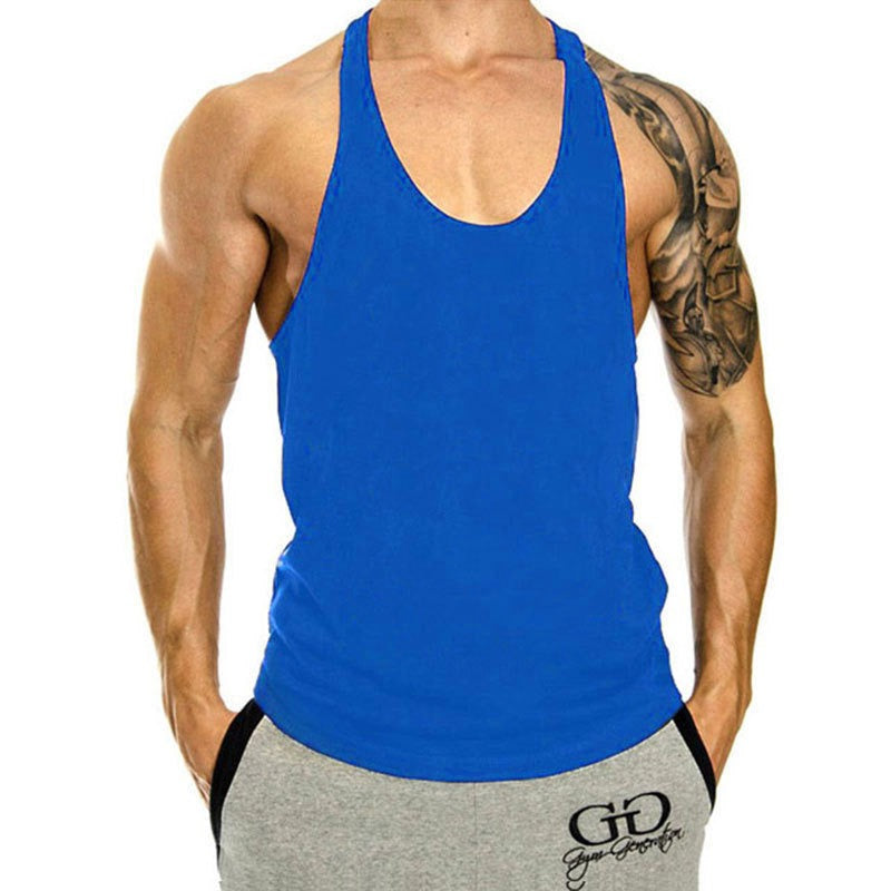 Débardeur de fitness pour homme, ample, avec dos nageur, sans manches, en coton, pour le basketball et le sport, haut tendance pour la musculation