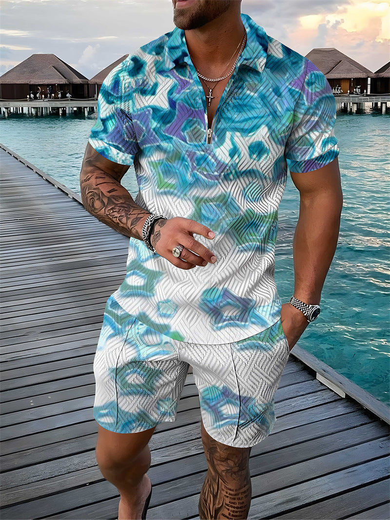 Ensemble de polo de sport d'été à manches courtes pour homme (2 pièces)