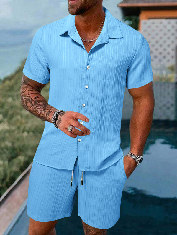 Ensemble chemise et short décontractés d'été pour homme