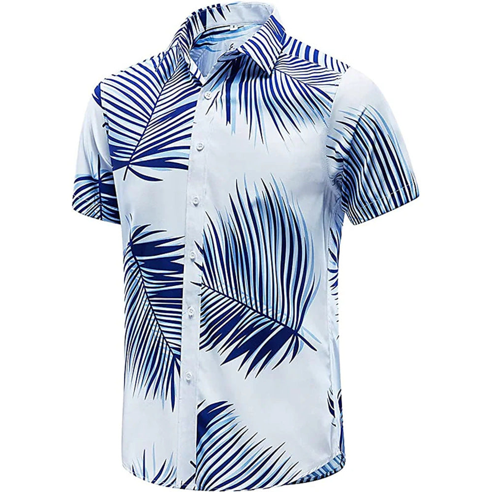 Chemise hawaïenne 3D imprimée pour homme avec cocotiers