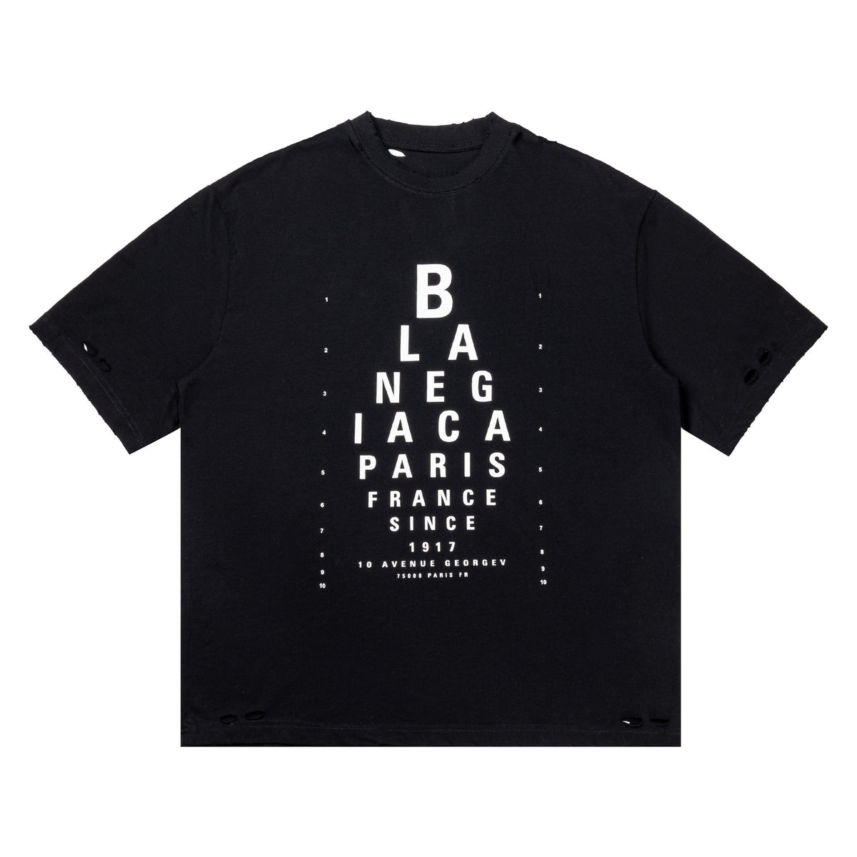 Broken hole printed short sleeved men's and women's T-shirts