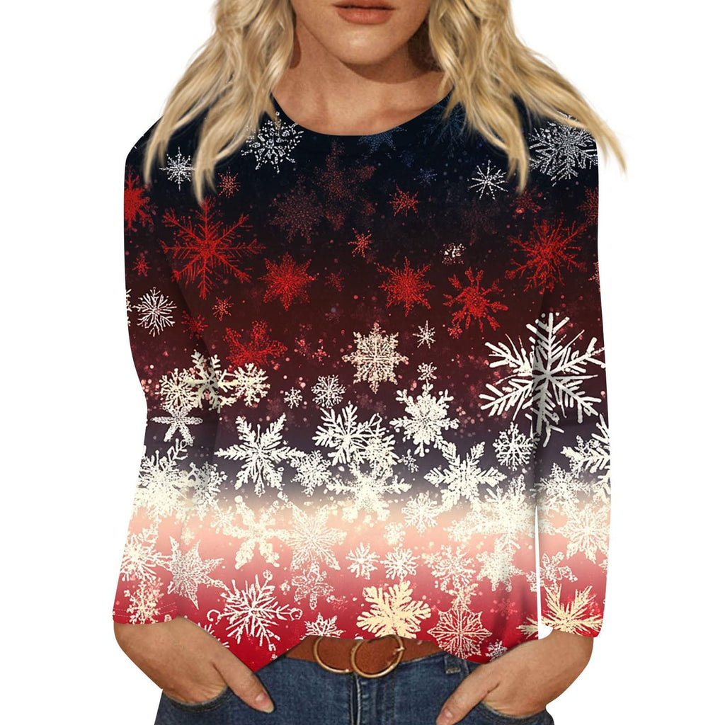 Clearance Items Womens Tops Trendy Long Sleeve T Shirt Women Christmas Shirts for Women Long Sleeve Shirts for Women Winter Outfits for Women 2024 Womens Holiday Tops Womens Top Red3XL