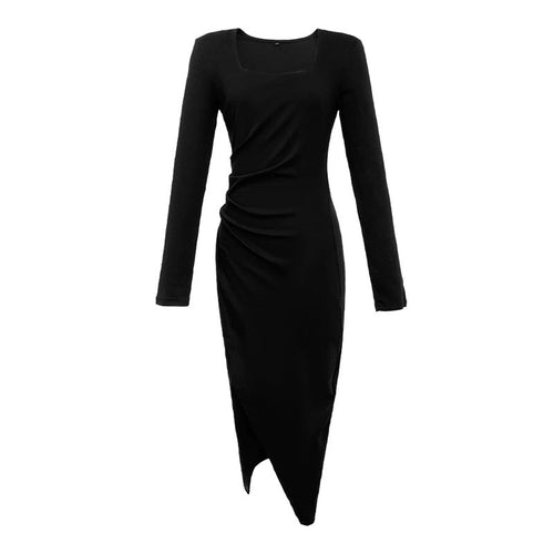 Longue robe chic pour jeunes femmes, style français