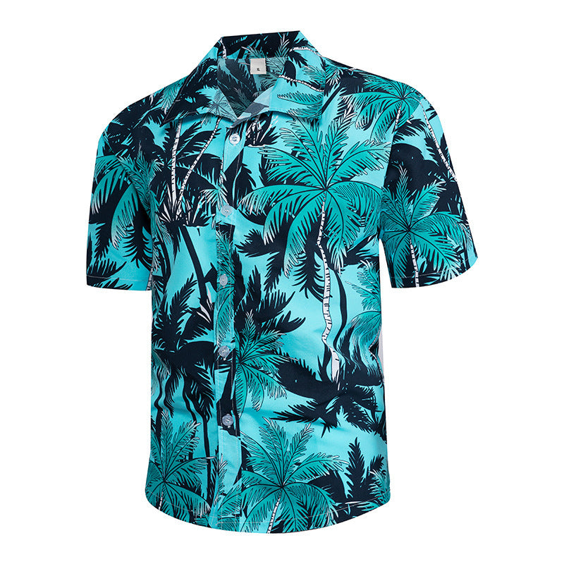 Men's 3D Printed Hawaiian Coconut Tree Short Shirt