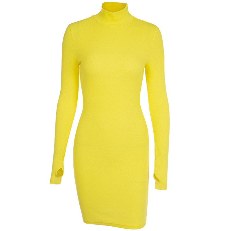 2019 Autumn Long Sleeve High Neck Dress (Cross-Border)