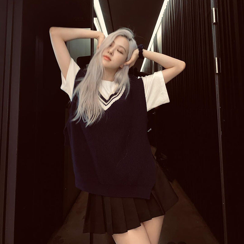 "Autumn V-Neck Vest Inspired by Park Chae-young"