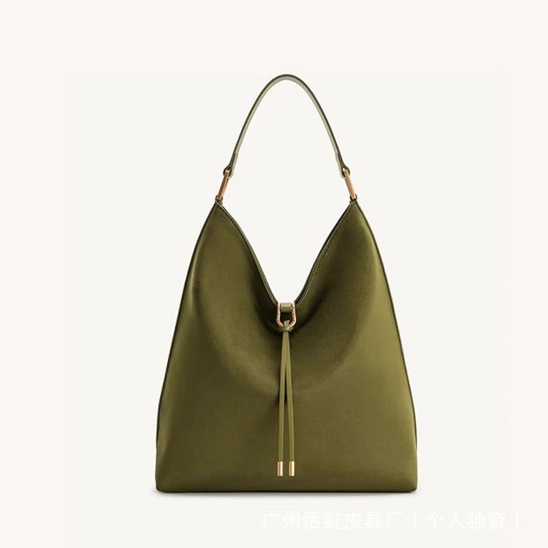 Sac fourre-tout en daim pour femmes, grand sac seau à bandoulière pour les trajets quotidiens