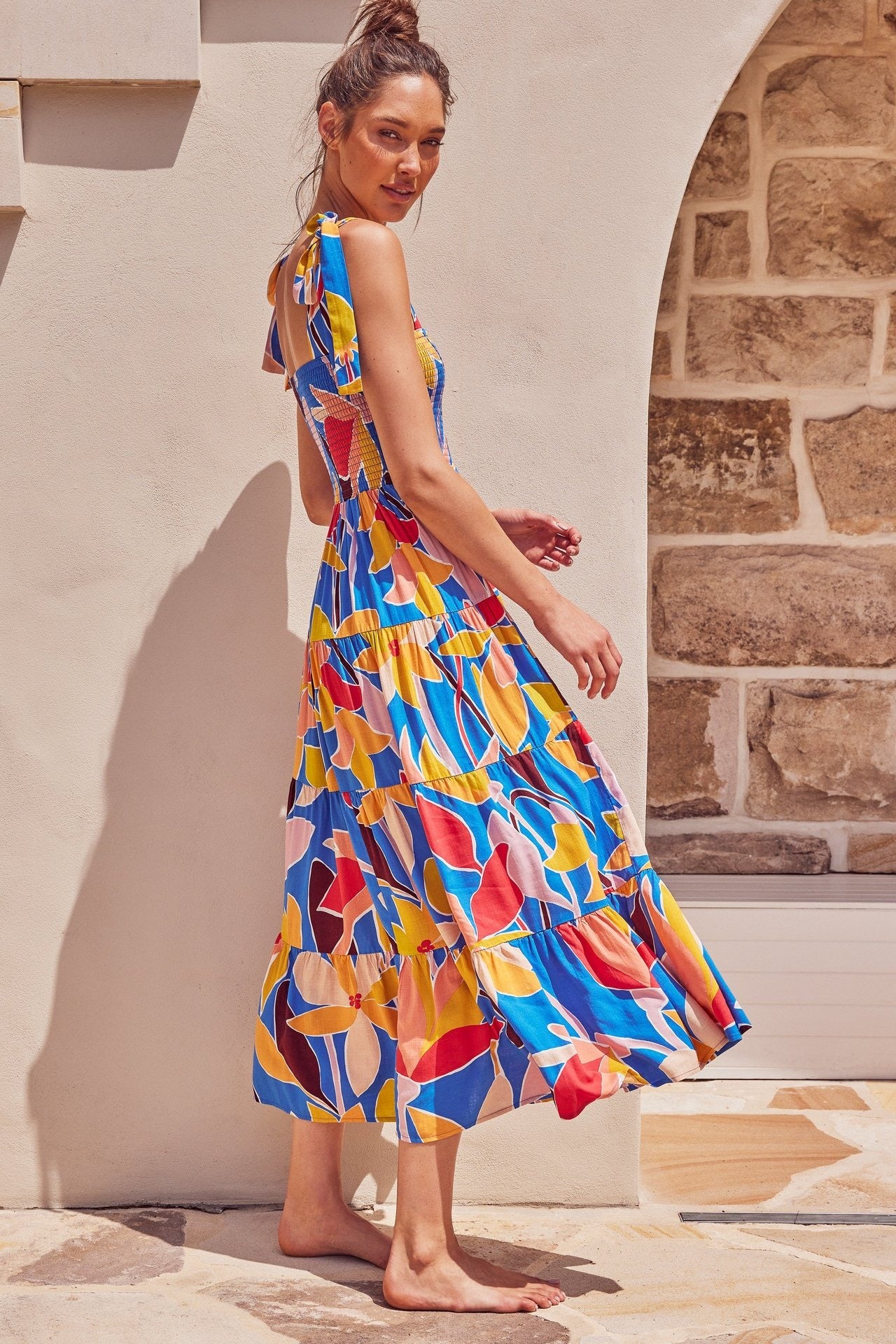 Robe salopette européenne et américaine, vêtements pour femmes, nouvelle robe décontractée printemps et été, jupe taille haute imprimée