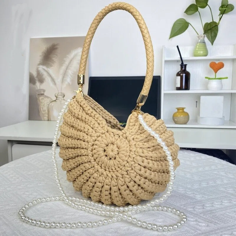 Sac coquillage en crochet fait main amusant, sac à bandoulière pour femmes, sac en crochet