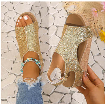Fish Mouth Roman Sandals with Elevated Trifle Sole