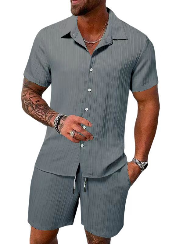 Ensemble chemise et short décontractés d'été pour homme