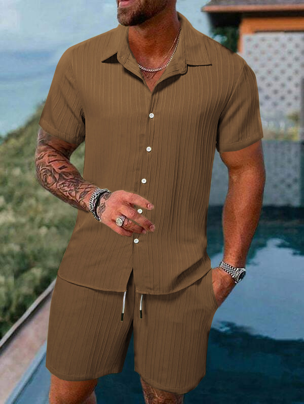 Ensemble chemise et short décontractés d'été pour homme