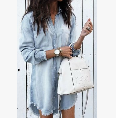 Chemise en jean effiloché pour des tenues stylées