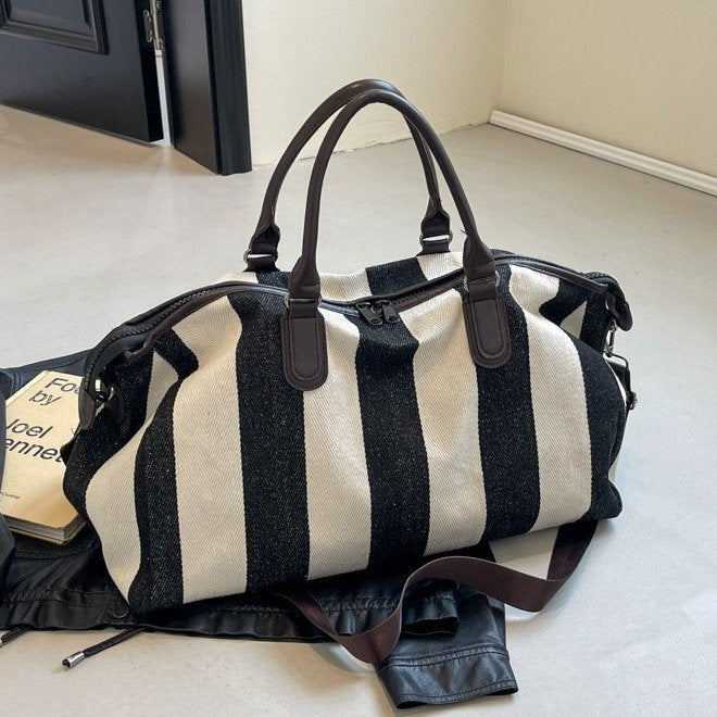 Sac à main bandoulière pour femmes, élégant et polyvalent, à rayures, style unique