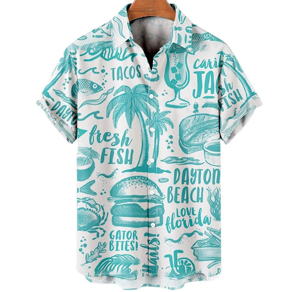 Men's 3D Printed Hawaiian Shirt with Coconut Trees