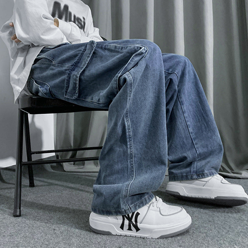 Jean large multipoche ample tendance pour homme