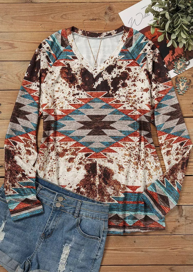 Printemps et automne, nouveau pull en jean de style européen occidental, col en V, pull ample, t-shirt décontracté pour femmes.