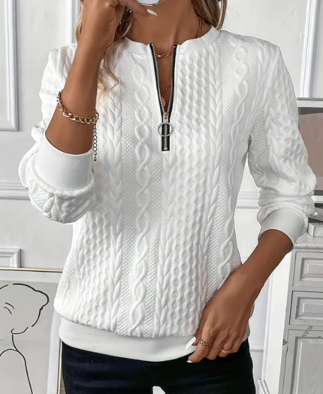 Pull zippé femme