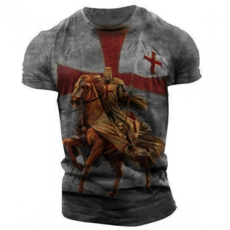 T-shirt imprimé décontracté ample pour homme d'été